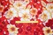 Red-Biege-Multi Poly Floral Printed Pebble Crepe Woven Fabric By the Yard